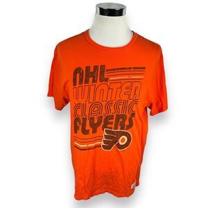 Mitchell & Ness Philadelphia Flyers Winter Classic T-Shirt Mens XL Cotton Orange